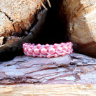 Náramek šitý růžový