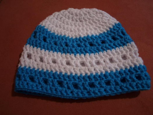 Modro - bílá čepice