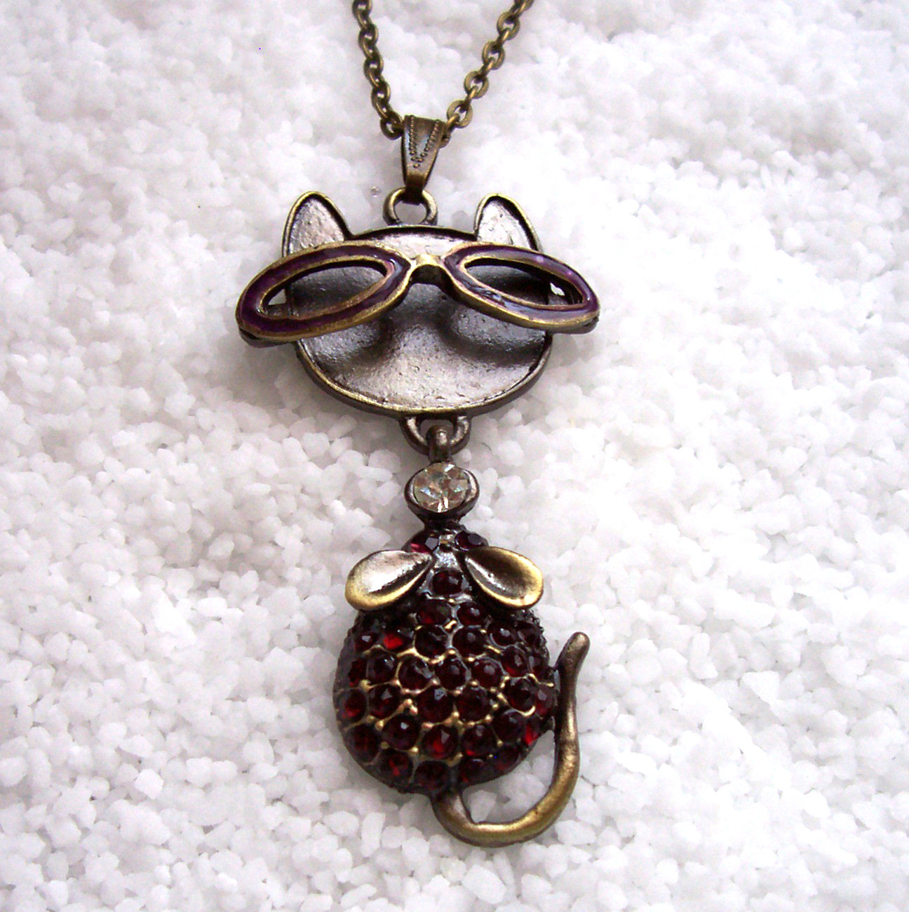 Náhrdelník - kočka s myší