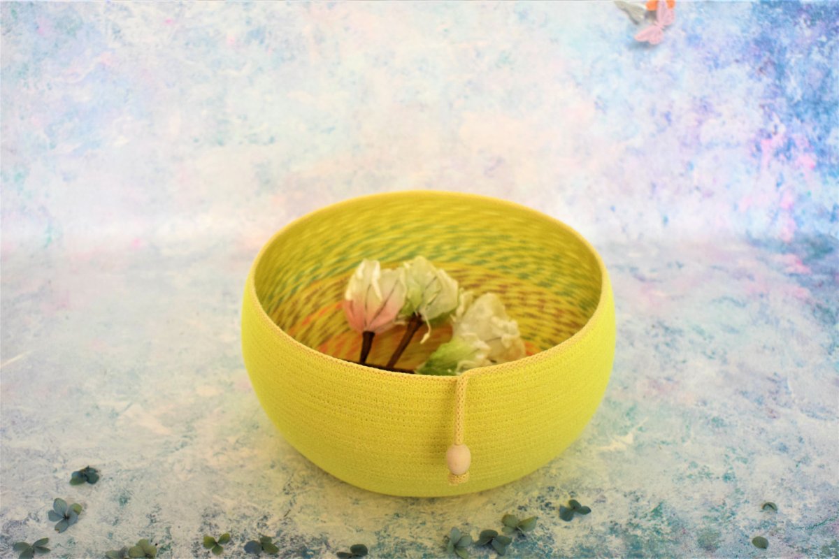 Košík/ miska žlutá s melírem 338