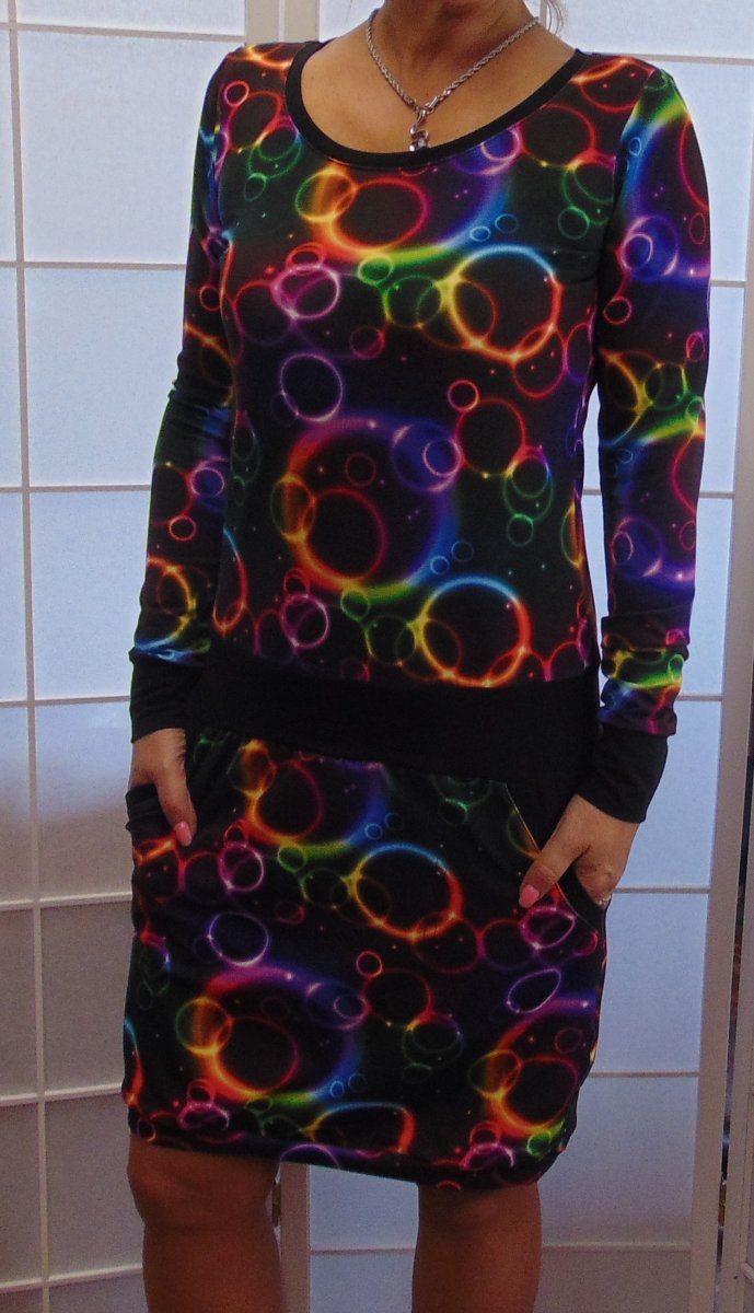 Šaty barevná kola S - XXXL