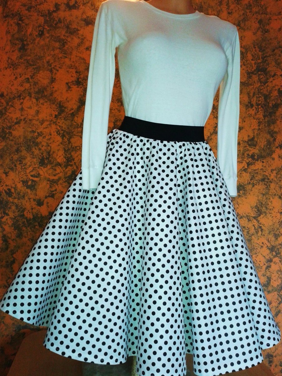 Sukně kolo bílá černý sp