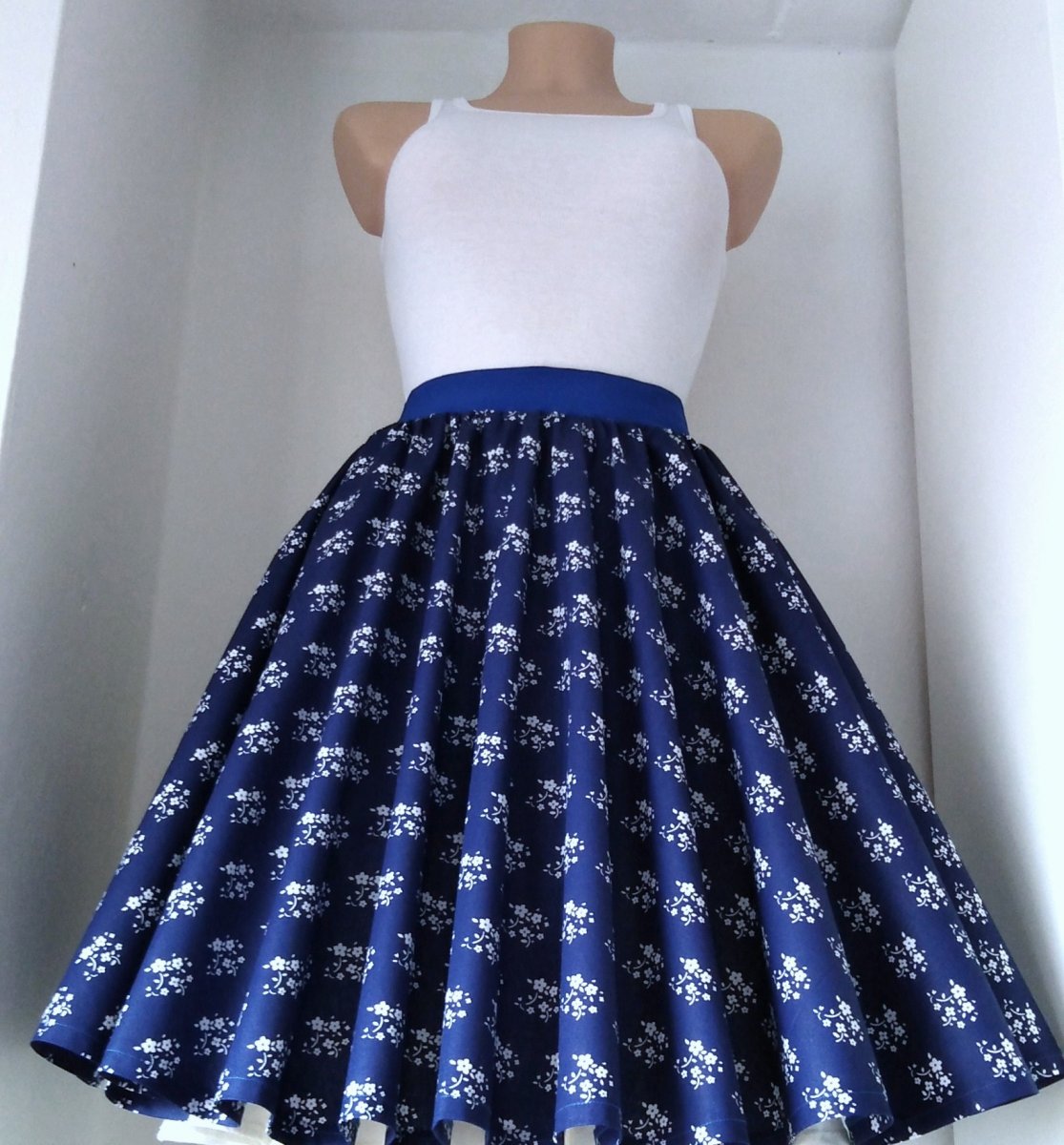 Sukně modrotisk stokl