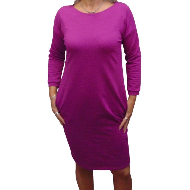 Šaty s kapsami - sytě růžová S - XXXL