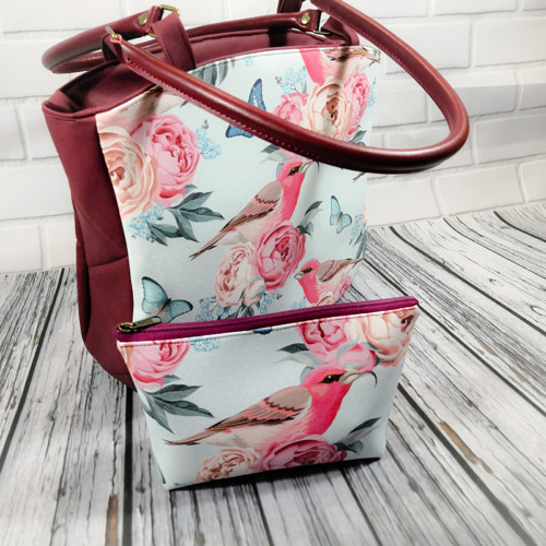 Kabelka celokoženková s ptáčkem