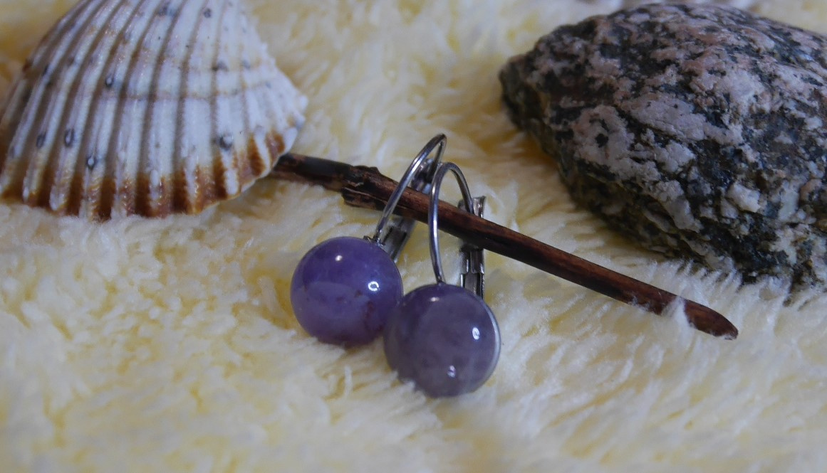 Ametyst kámen králů - elegantní náušnice