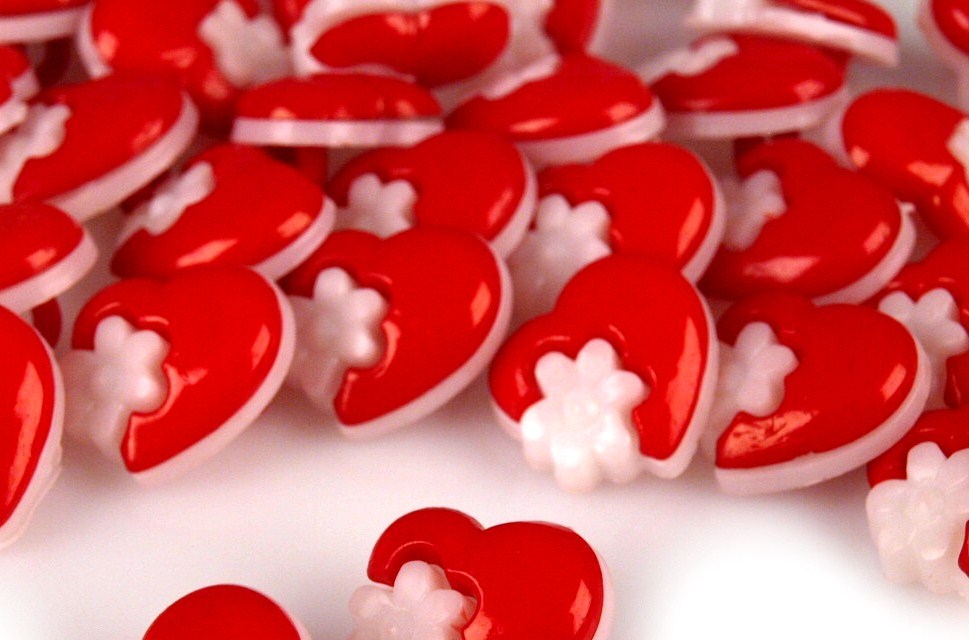 Plastové knoflíky 16,5 mm (5ks) - červená