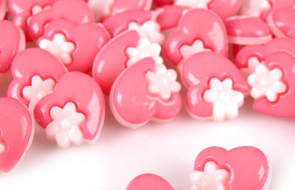 Plastové knoflíky 16,5 mm (5ks) - růžová