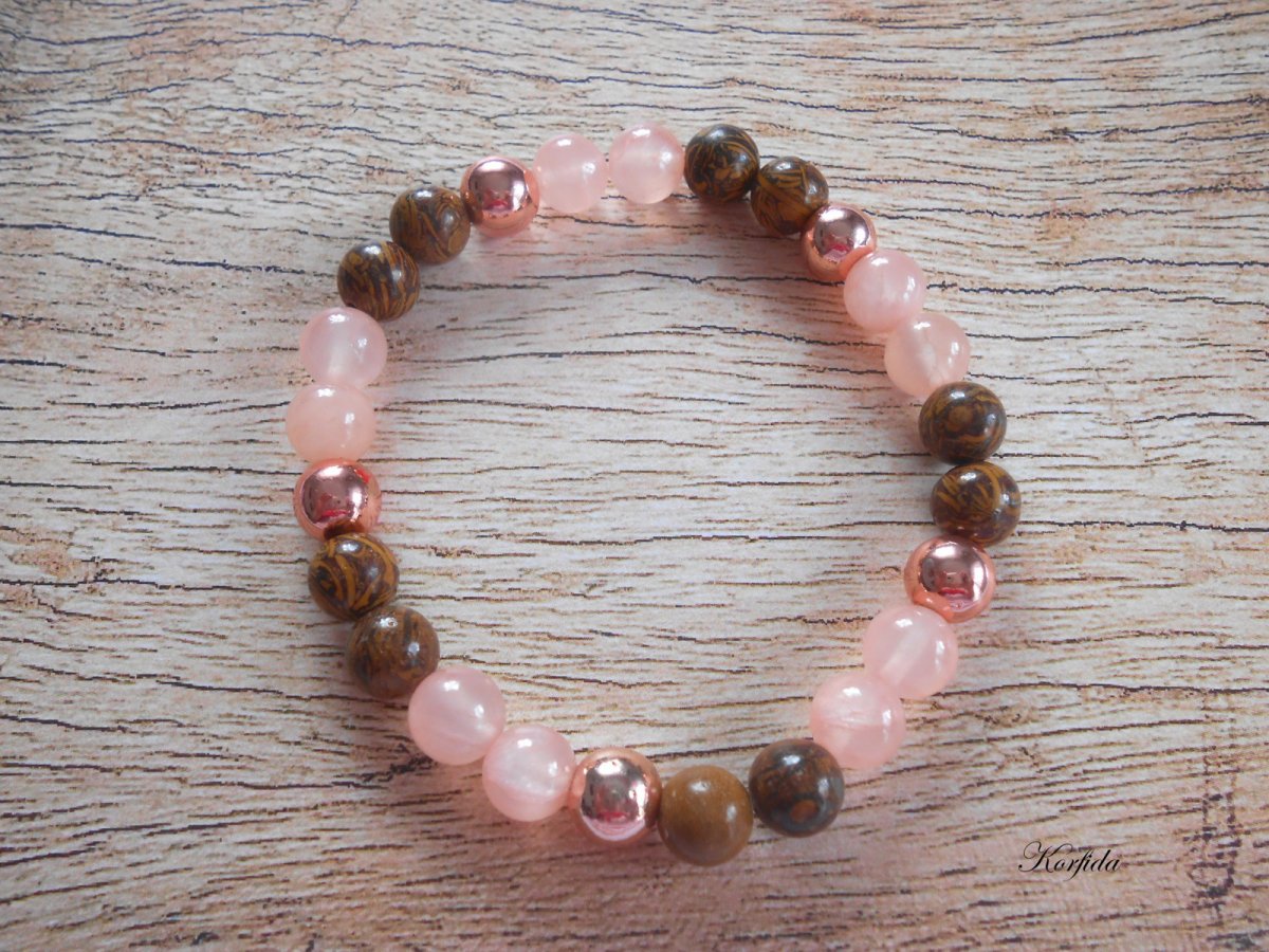 Náramek - hematit s pokovem, jaspis, jadeit