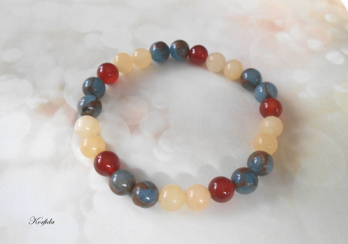 Náramek - jaspis, jadeit