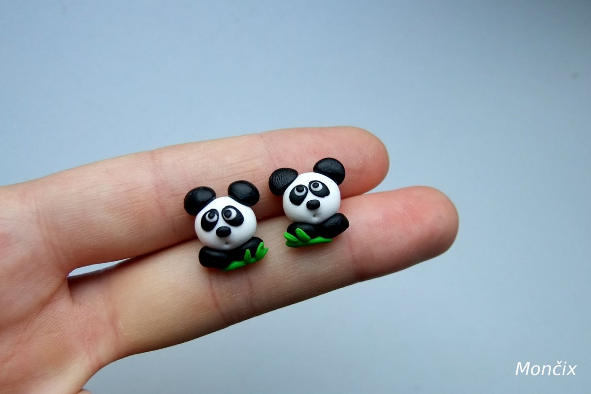 Náušnice NEALERGENNÍ pandy