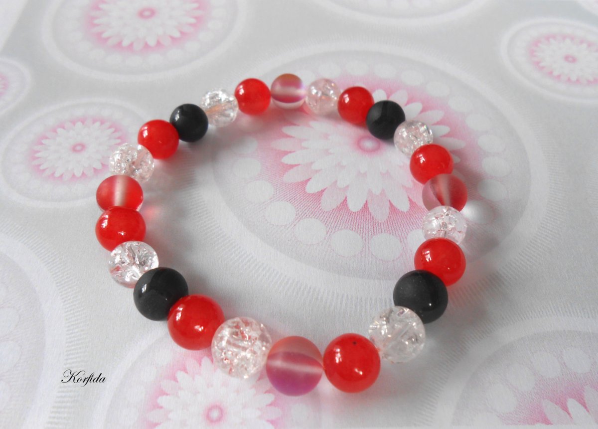 Náramek - achát, křišťál, opalit, jadeit (376/19)