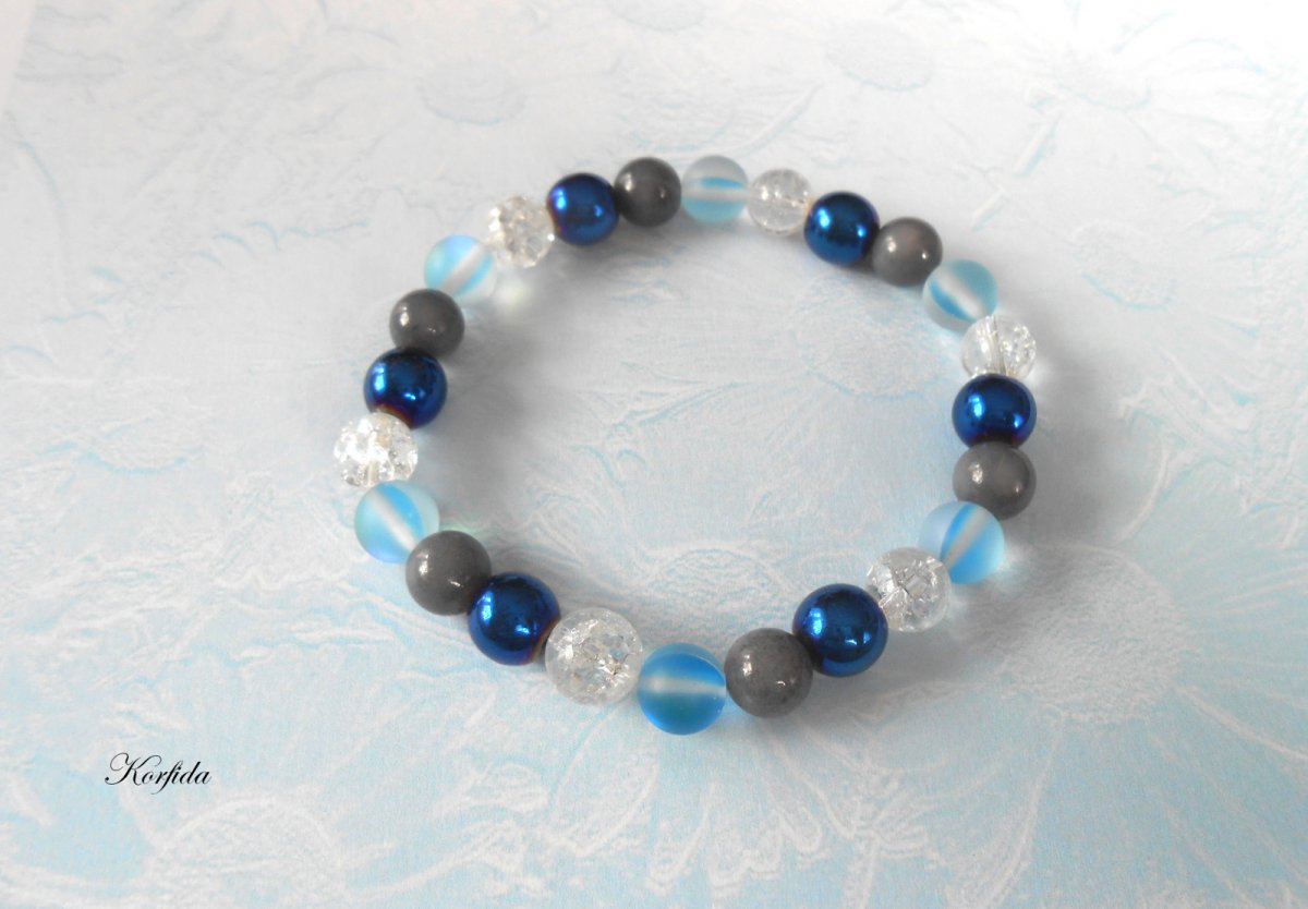 Náramek - hematit, křišťál, opalit, jadeit (379/19)