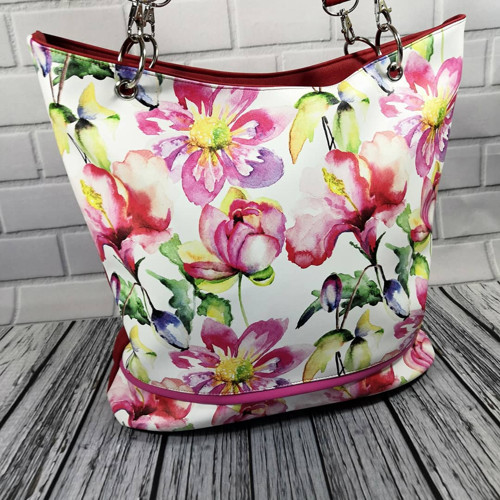 Kabelka koženková květinová