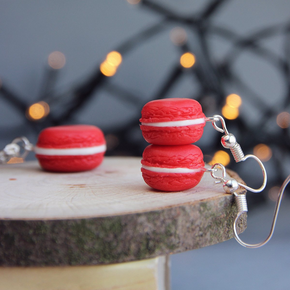 Červené makronky, sada