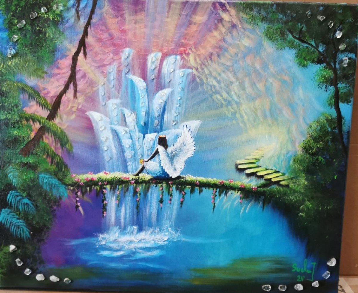 Anděl s polodrahokamy