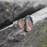 Ocelový prstýnek z abalone shell perletě, univerzální velikost