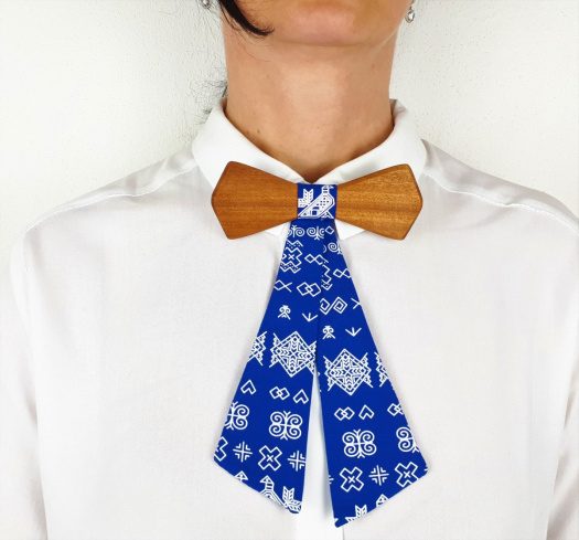 Dámský Dřevěný Motýlek Cassiopea blue