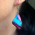 Motýlí křídla č.125 - křišťálová pryskyřice, háčky jsou z chirurg. oceli