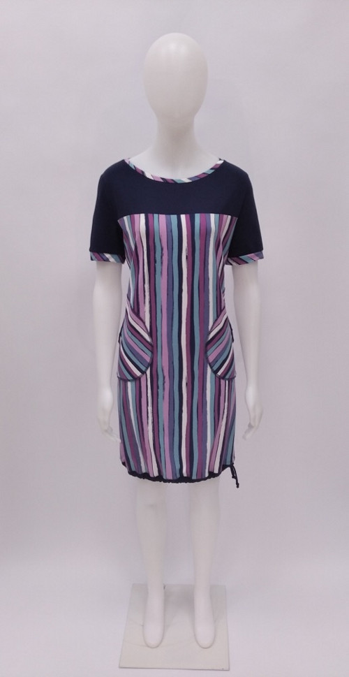 Volné šaty pruhy, velikost M - SLEVA