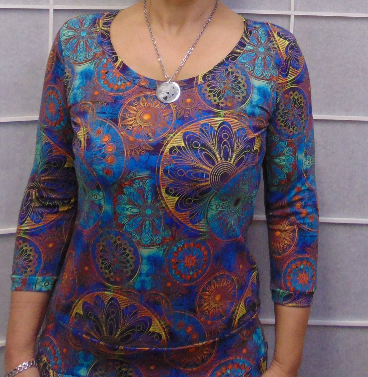 Tričko s 3/4 rukávem - mandaly (bavlna)