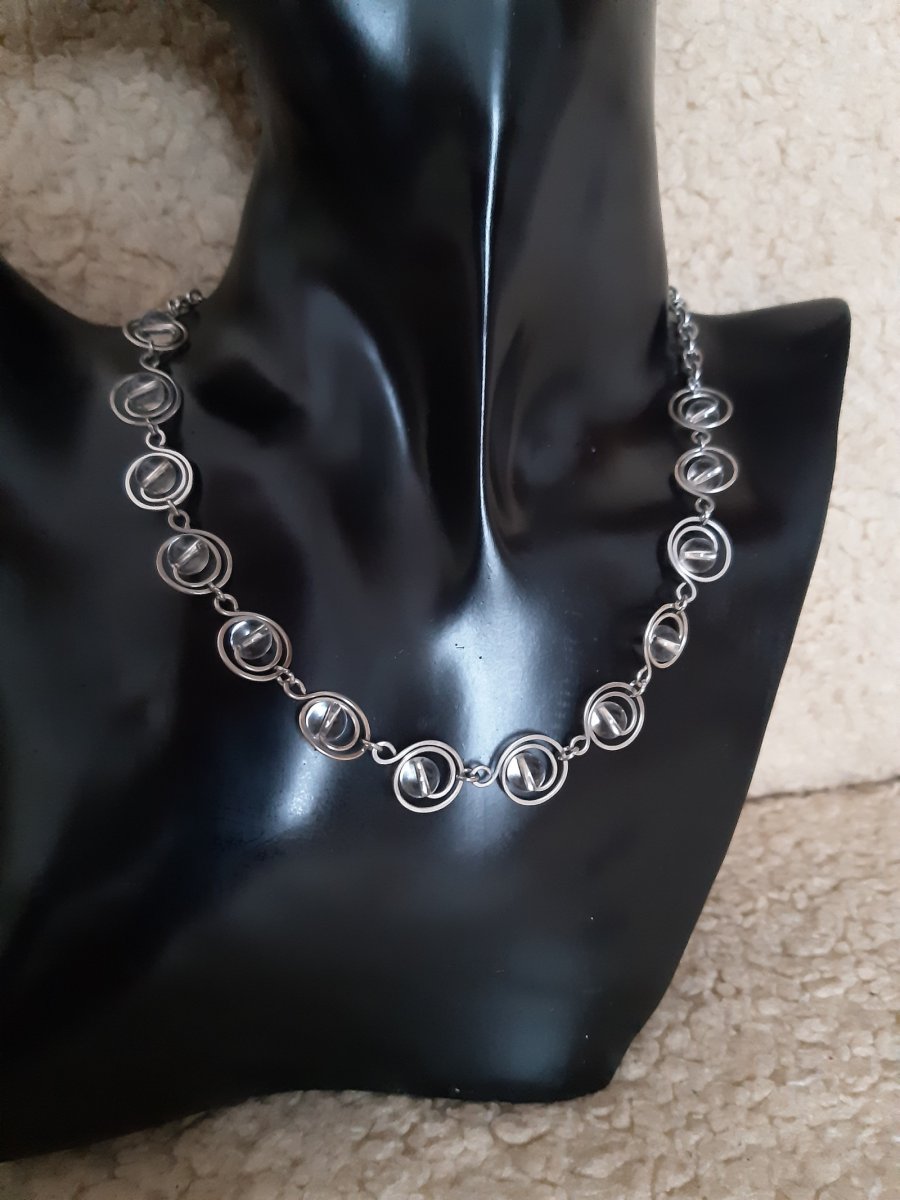 Náhrdelník - křišťál - chirurgická ocel