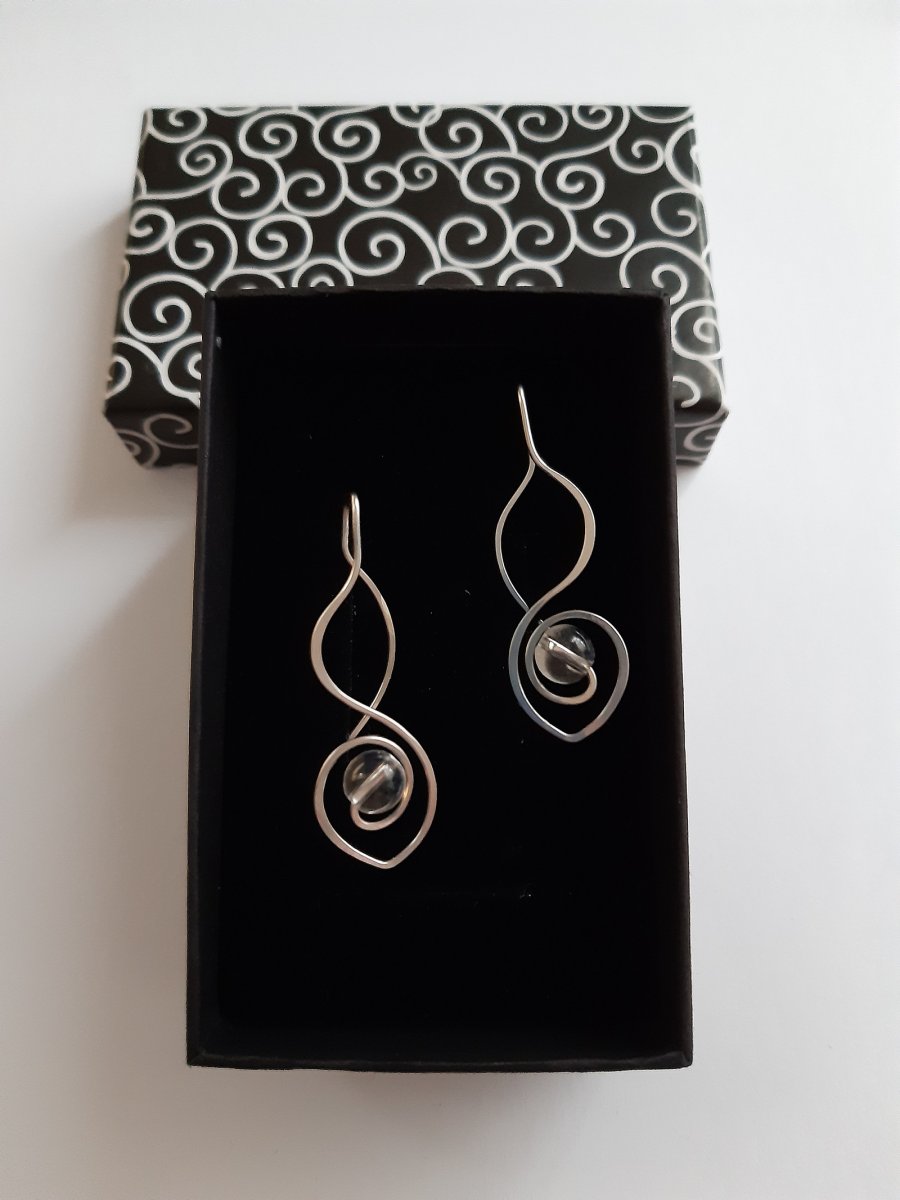 Provlékací náušnice - Křišťálky - chirurgická ocel