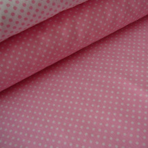 Bavlněná látka - metráž - bílý puntíček na růžové - š. 240 cm