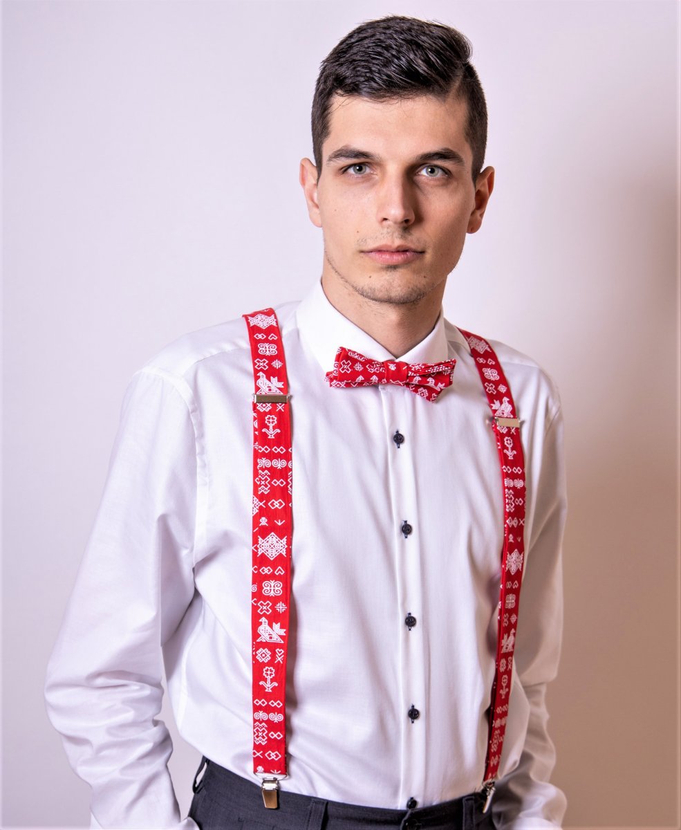 Set Folklórní Motýlek a Šle - červený