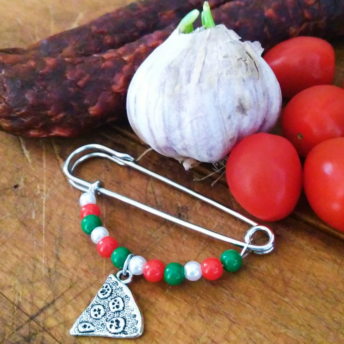 Ozdobný spínací špendlík, PIZZA