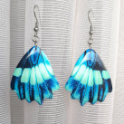 Motýlí křídla č.134 - křišťálová pryskyřice, háčky jsou z chirurgické oceli (hypoalergenní)