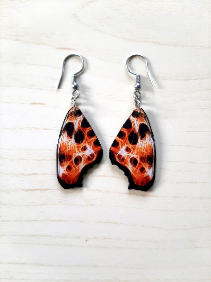 Motýlí křídla č.134 - křišťálová pryskyřice, háčky jsou z chirurgické oceli (hypoalergenní)