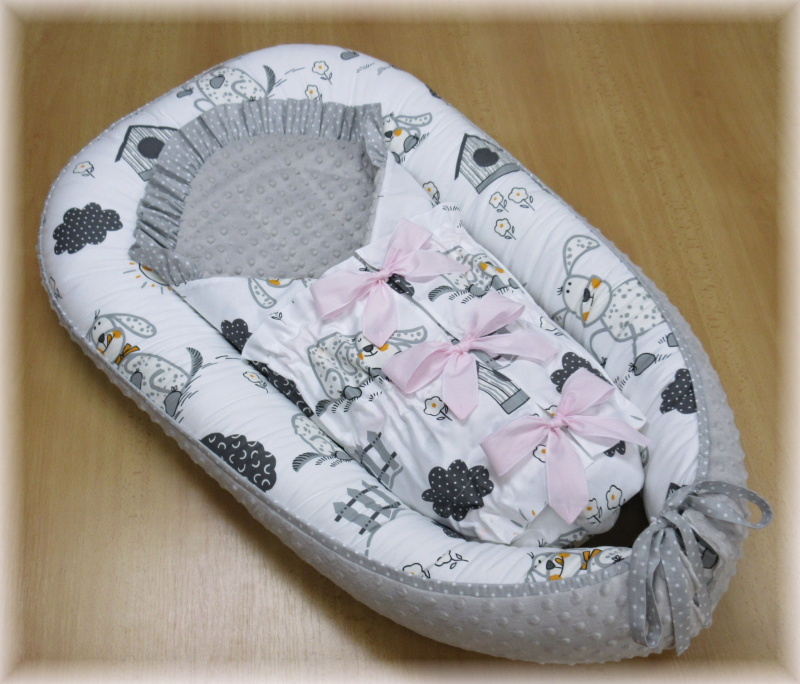 Hnízdečko pro miminko + šněrovací zavinovačka  