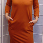 Šaty s kapsami - barva rezavá (teplákovina)