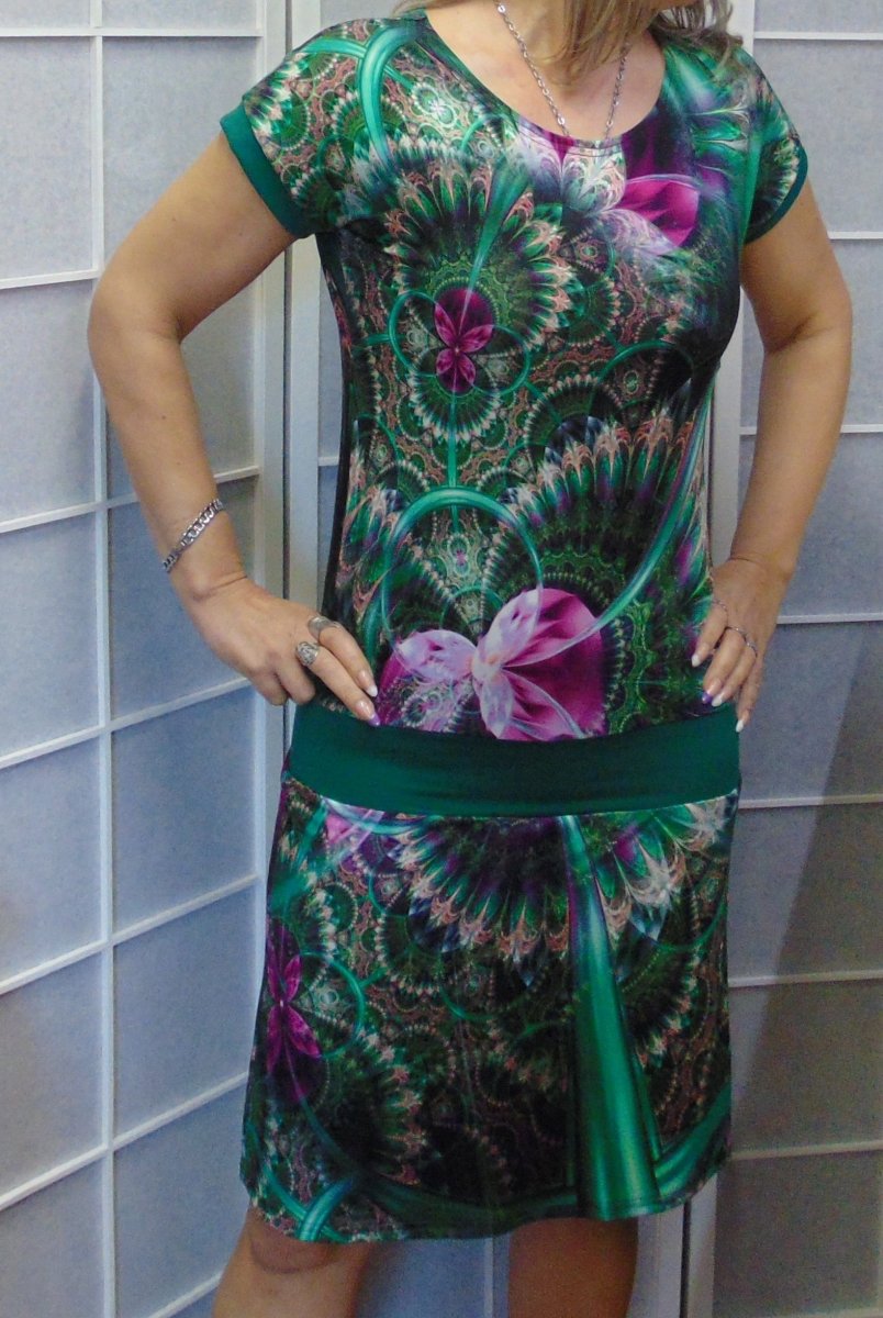 Šaty - mandaly na zelené (viskóza)
