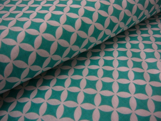 Bavlněná látka - metráž - chrámová okna zelená - š. 160 cm