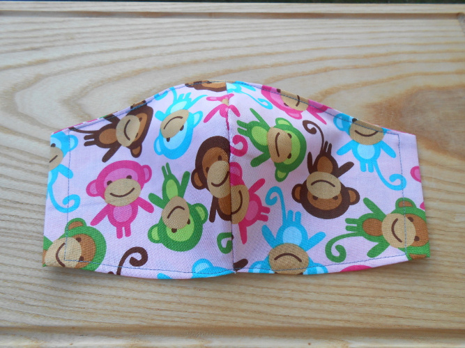 Rouška růžová s opičkami (241/20)