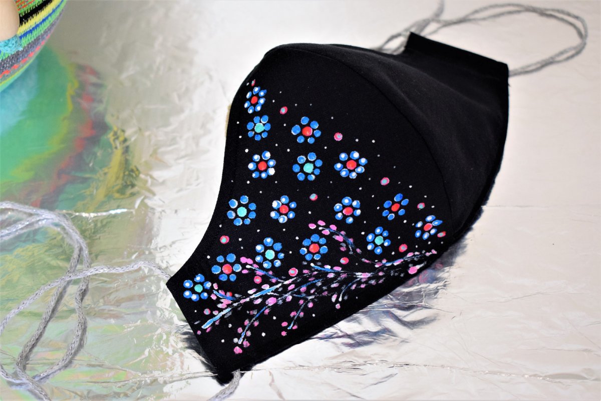 Rouška ručně malovaná 0087