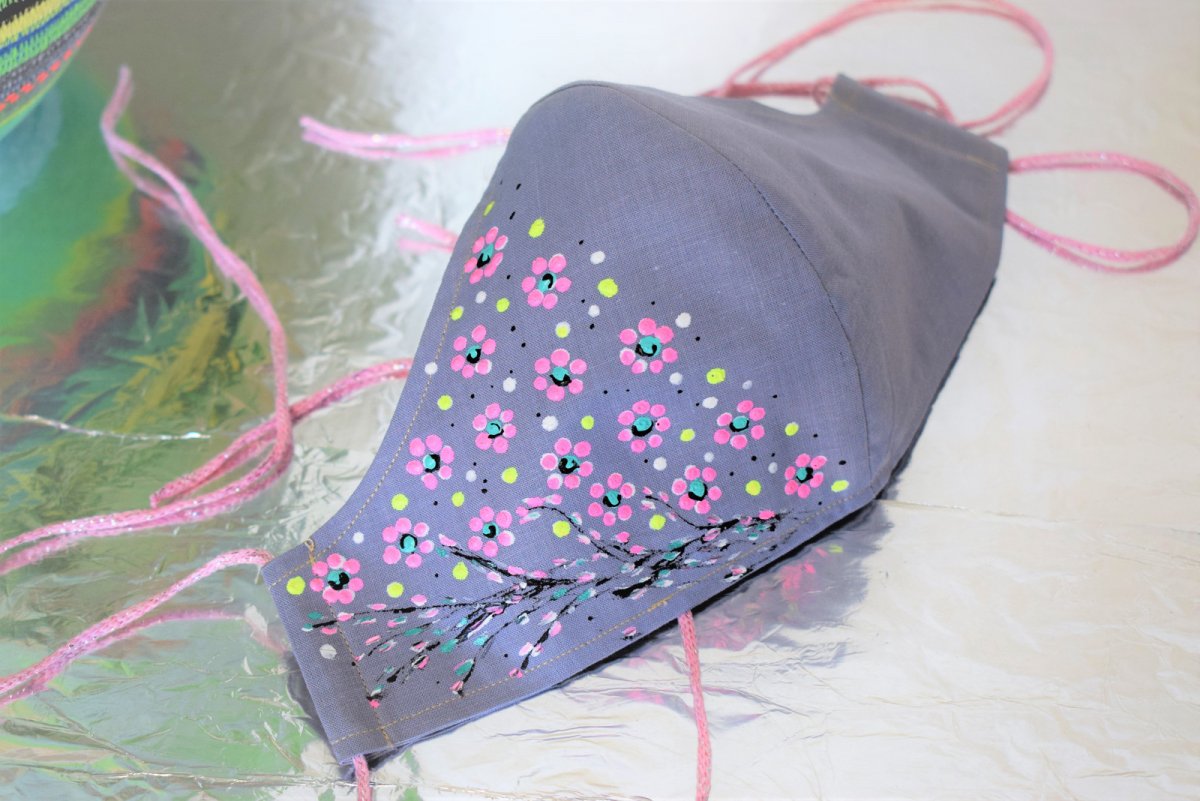 Rouška ručně malovaná 0105