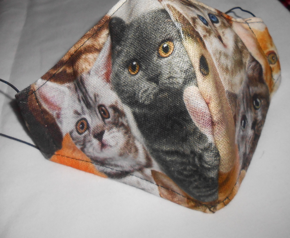 Dámská bavlněná rouška - kočičky