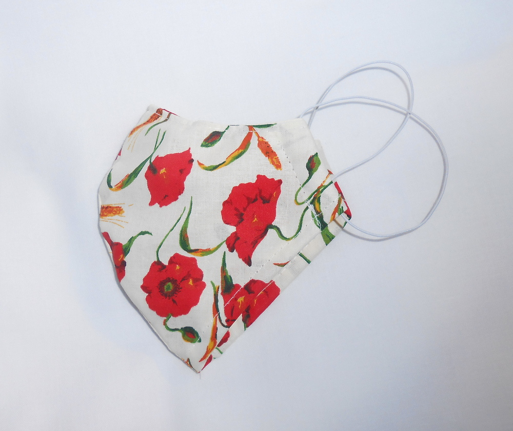 Dámská bavlněná rouška - Vlčí máky