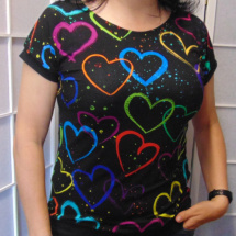 Tričko barevná srdce XS - XXXL