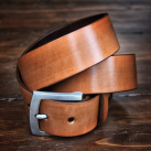 Pánský kožený opasek 4 cm, nerez přezka