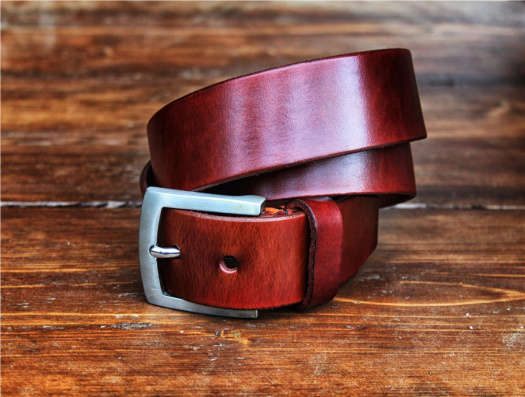 Pánský kožený opasek 4 cm, nerez přezka