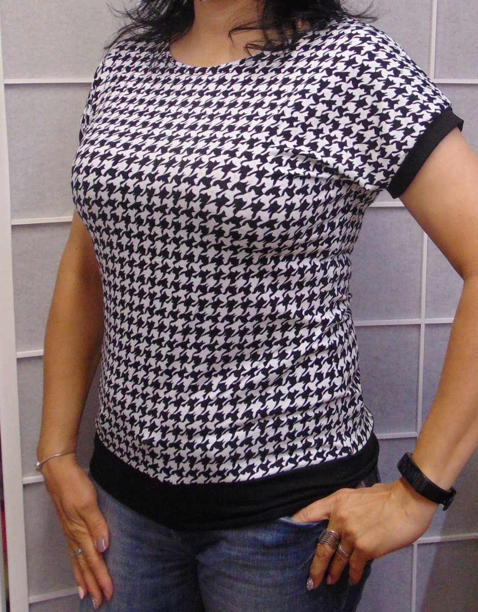 Tričko - kohoutí stopa (viskóza)