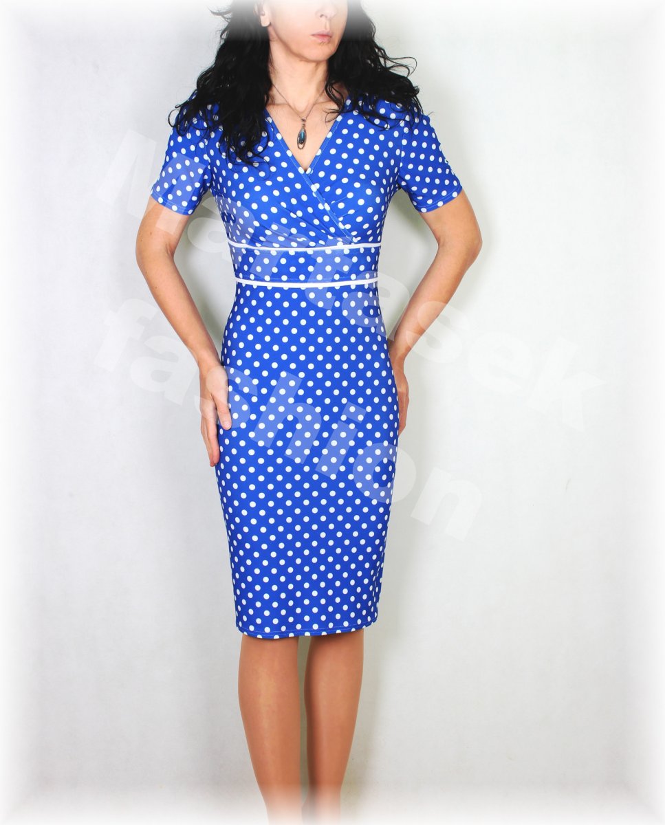 Šaty modro-bílý puntík vz.532