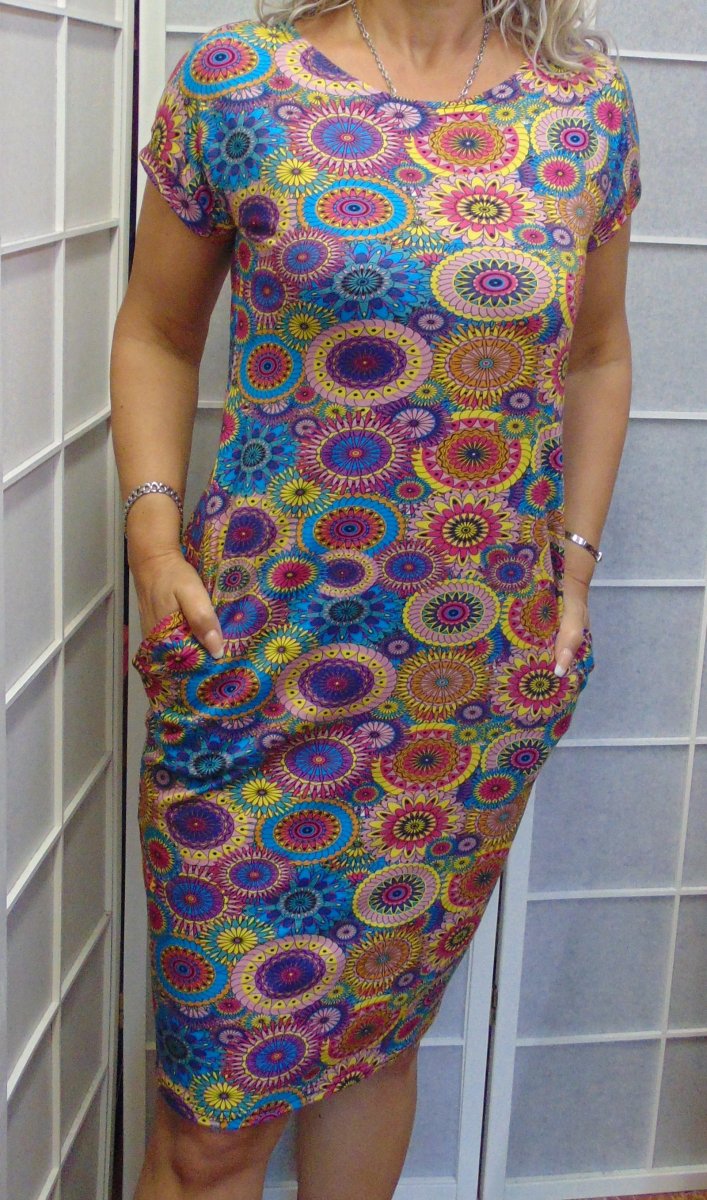 Šaty s kapsami - mandal (bavlna)