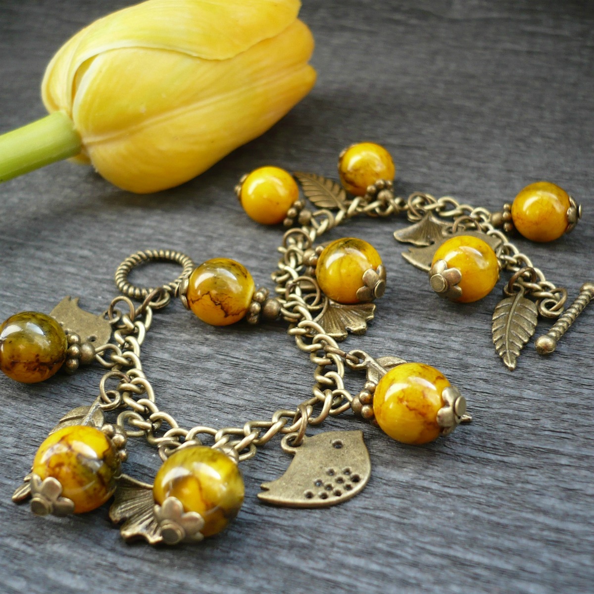 Jarní bobulky - náramek