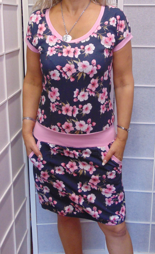 Šaty třešňový květ, velikost M %SLEVA%