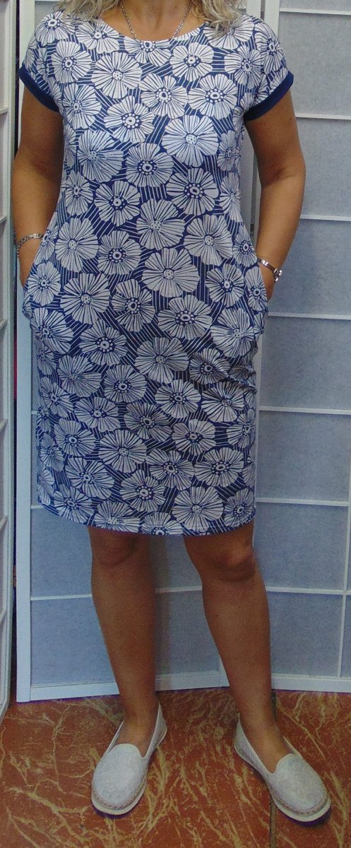 Šaty s kapsami - květy (bavlna)